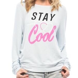 NEW Wildfox Light Blue Stay Cool Jumper Pullover S